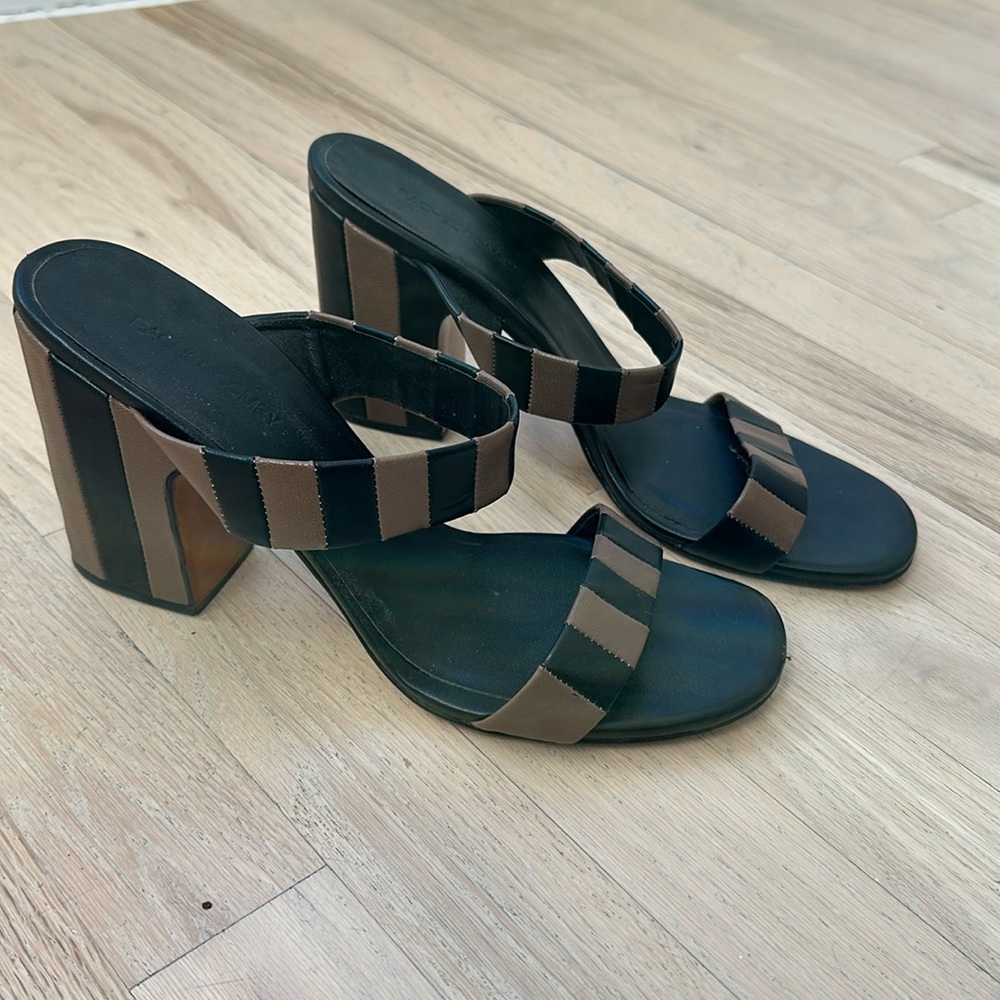 Rachel Comey Black and Brown Stripe Heels - 11